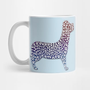 Love my Dog's Footprints 6 (D Gradient Embossed) Mug